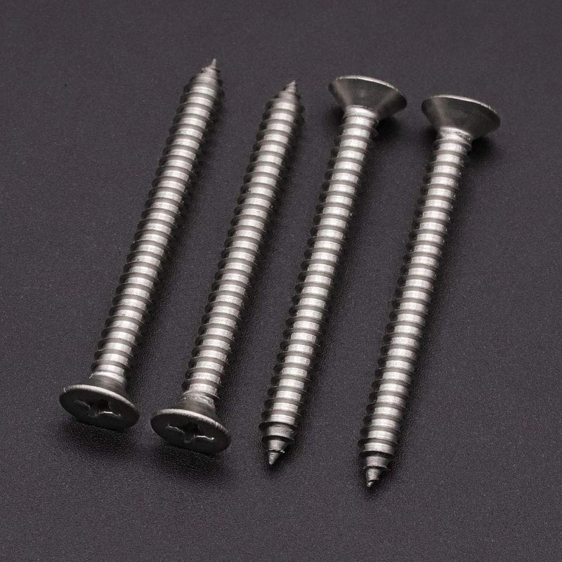 RoyceMart 30 Pack #14 x 3 Flat Head Phillips Self Tapping Screws, 18-8 Stainless Steel 304, Countersunk Sheet Metal & Wood Screws, Corrosion Resistant Fasteners - Image 2